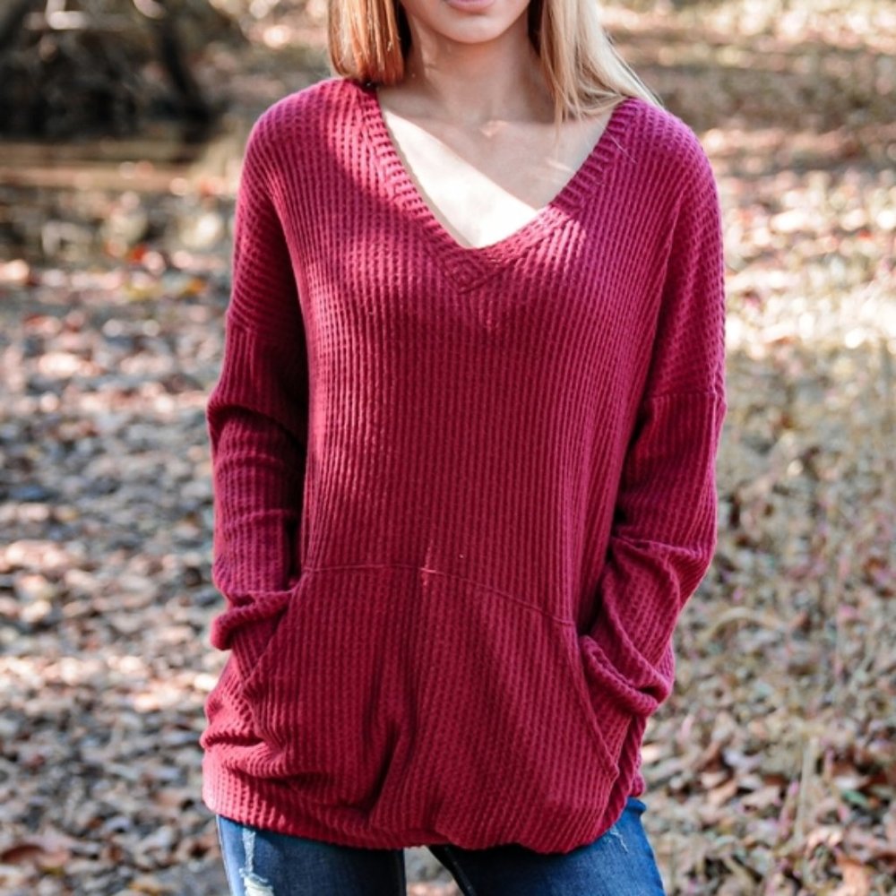 [NEW] Brushed Waffle Knit Top - Sz S - Picture 3 of 5